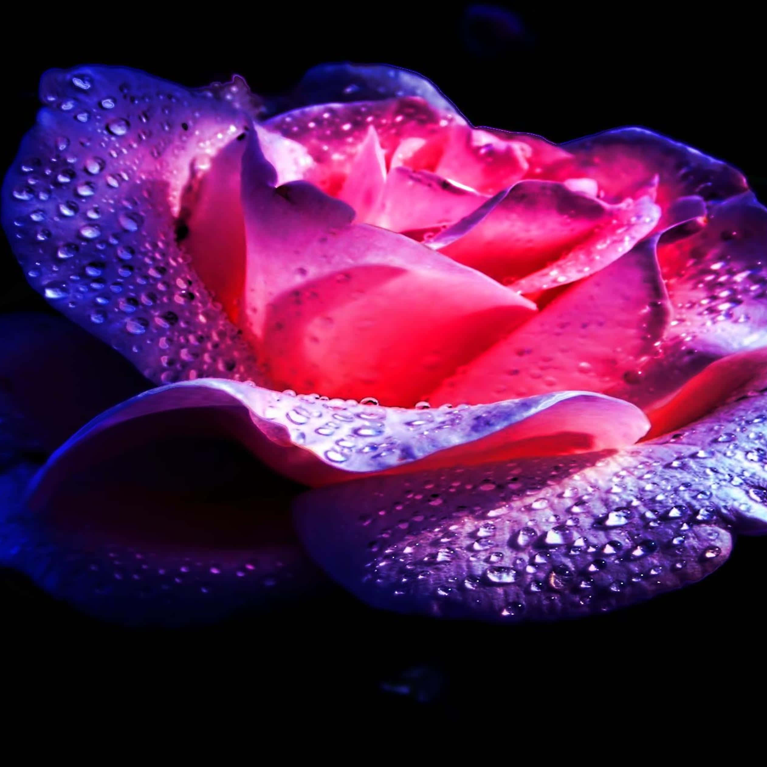 Purple And Black Rose Background