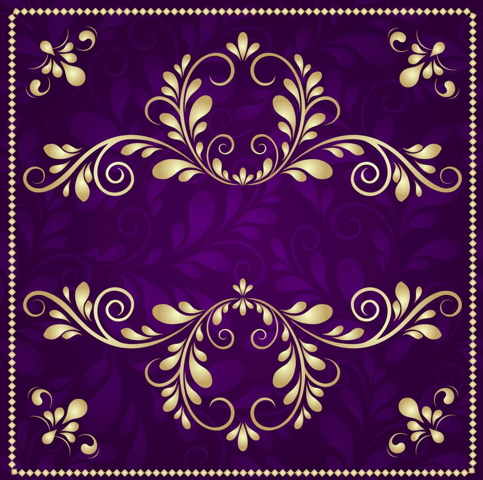 Majestic Purple And Gold Background