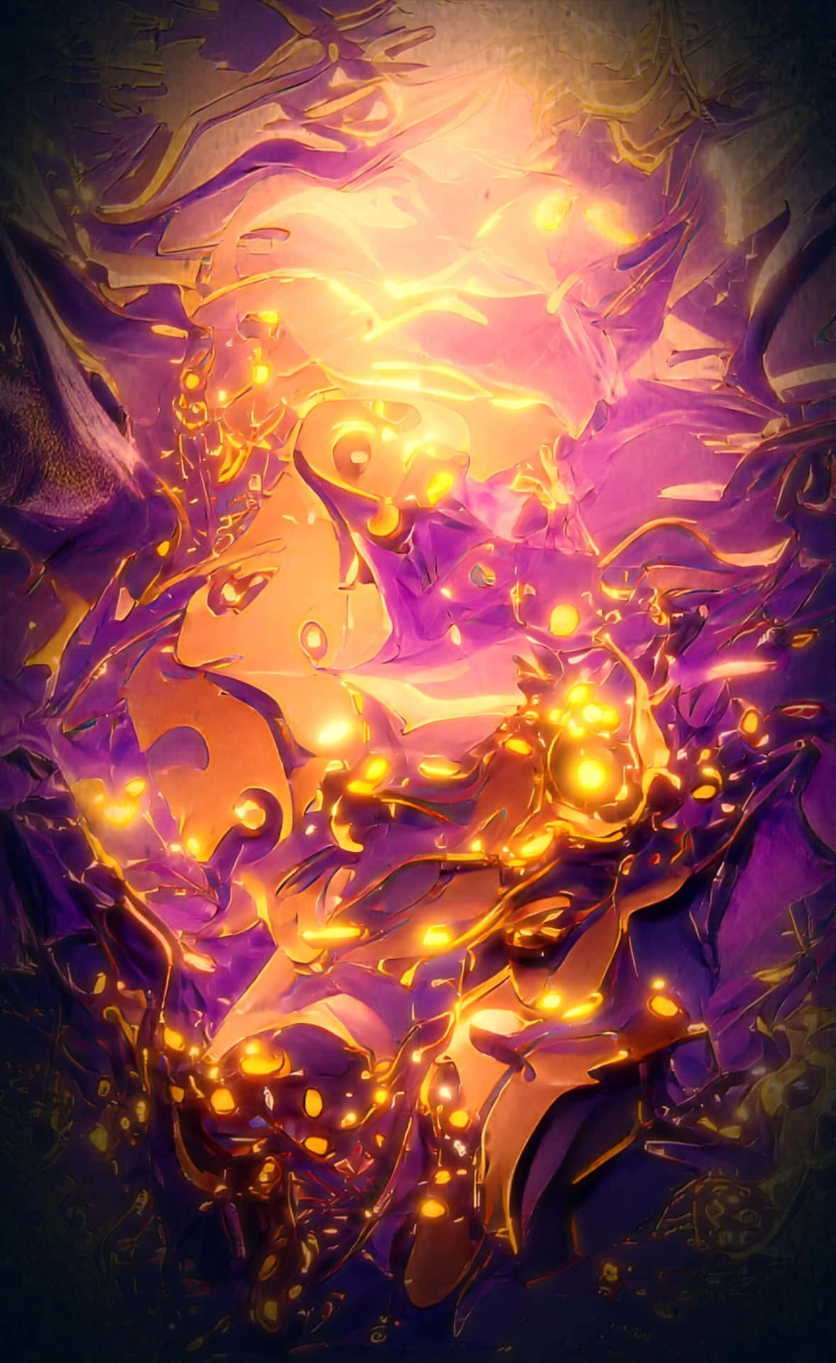 Yellow Lit Purple And Gold Background