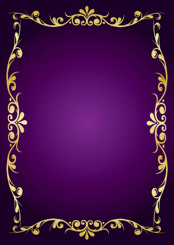 Majestic Borders Purple And Gold Background