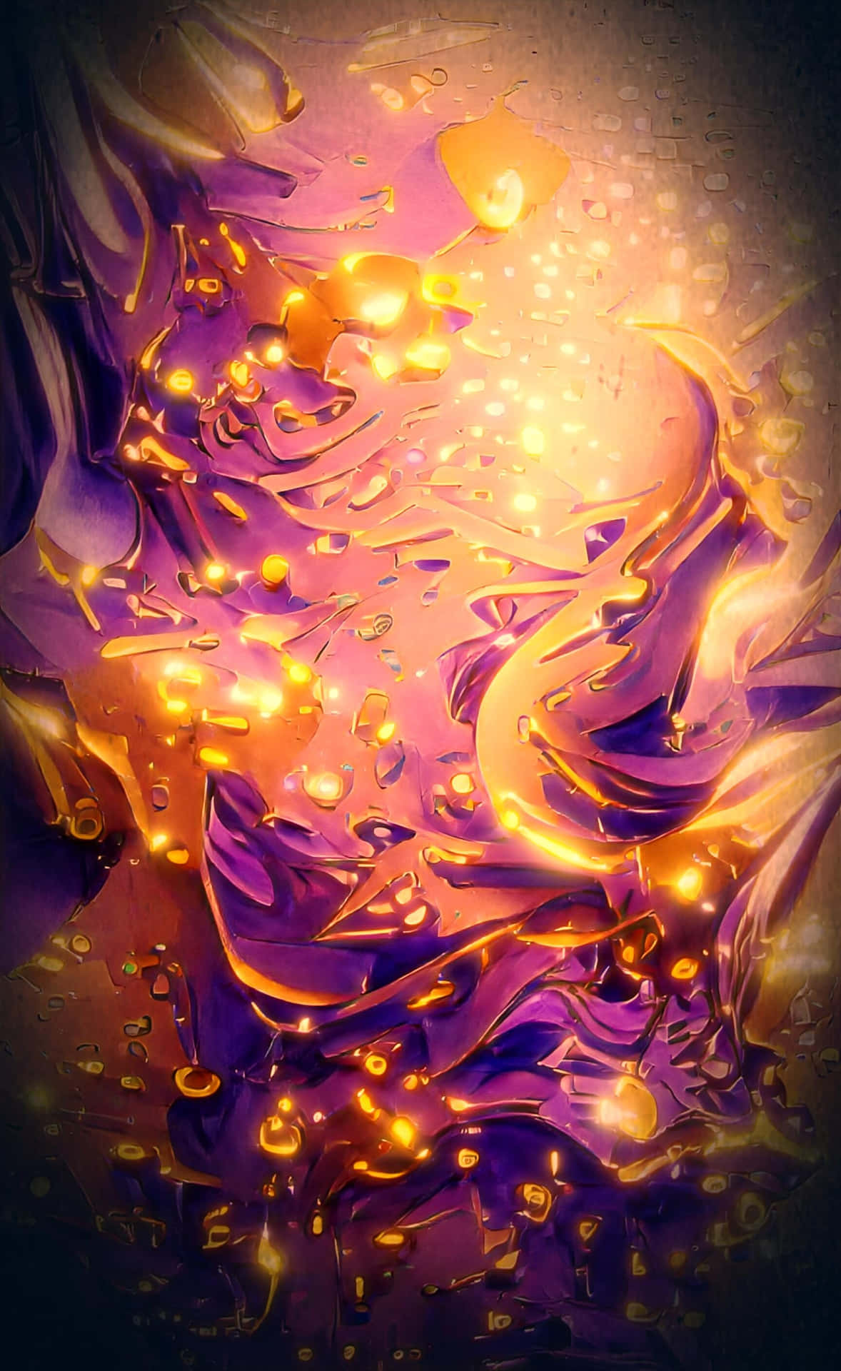 Glowing Purple And Gold Background