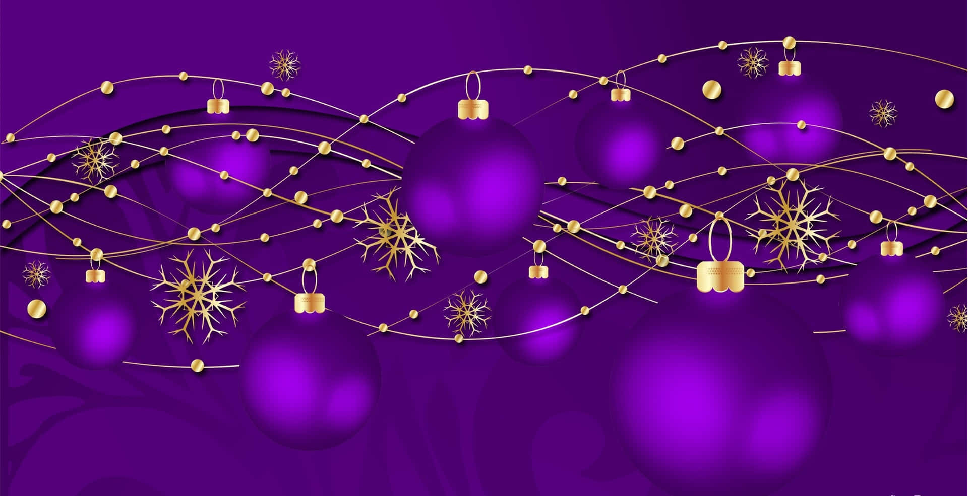 Christmas Purple And Gold Background
