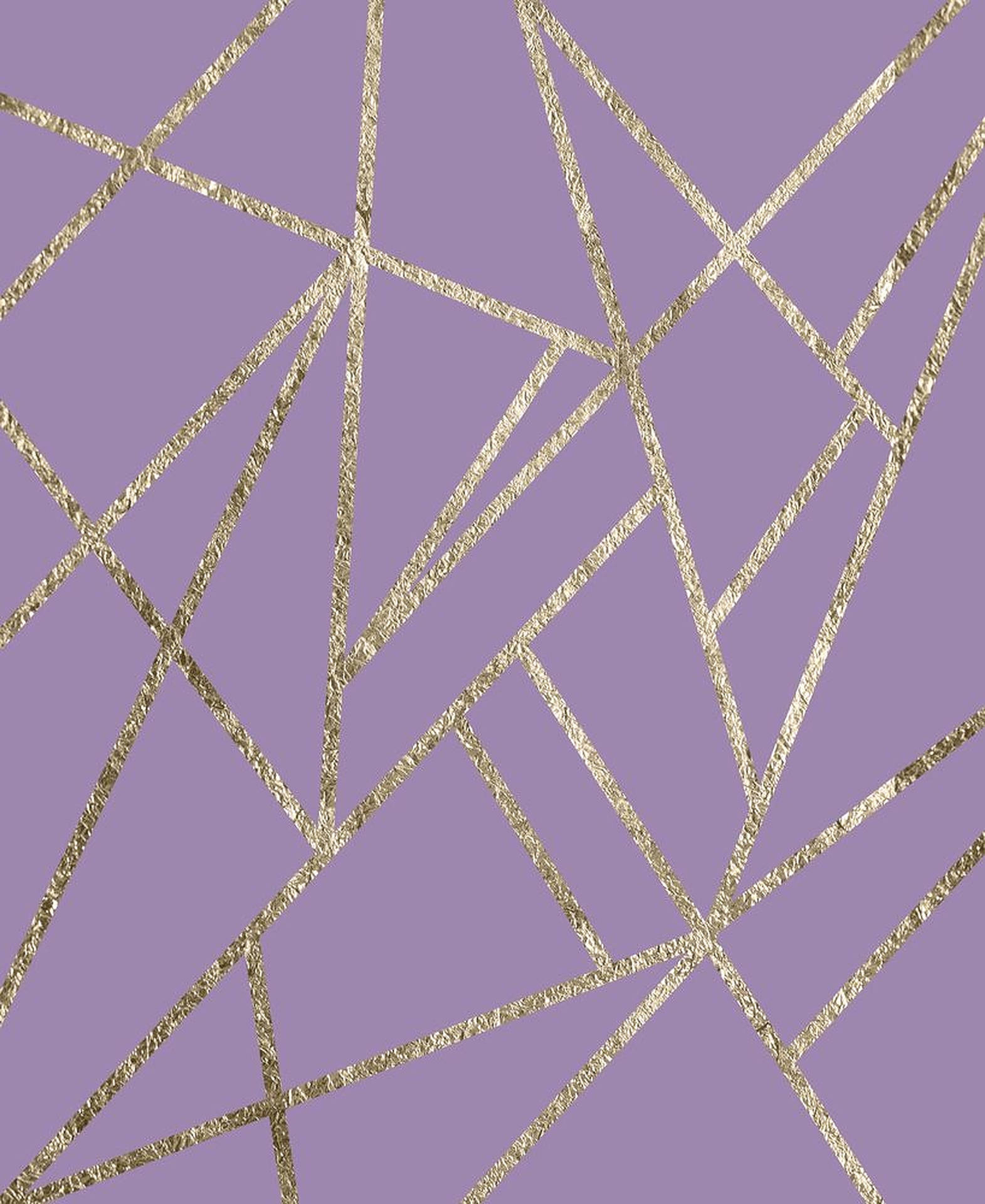 Purple And Gold Geometric Design Wallpaper
