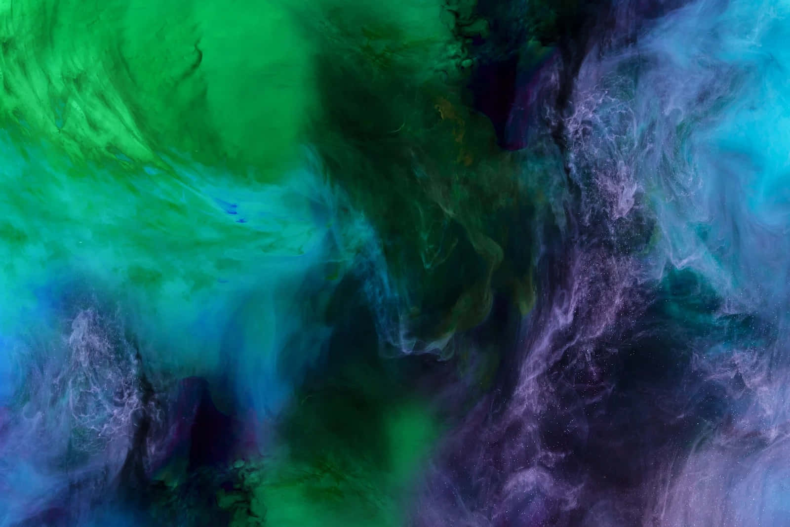 Abstract Painting Of Green, Blue And Purple Colors
