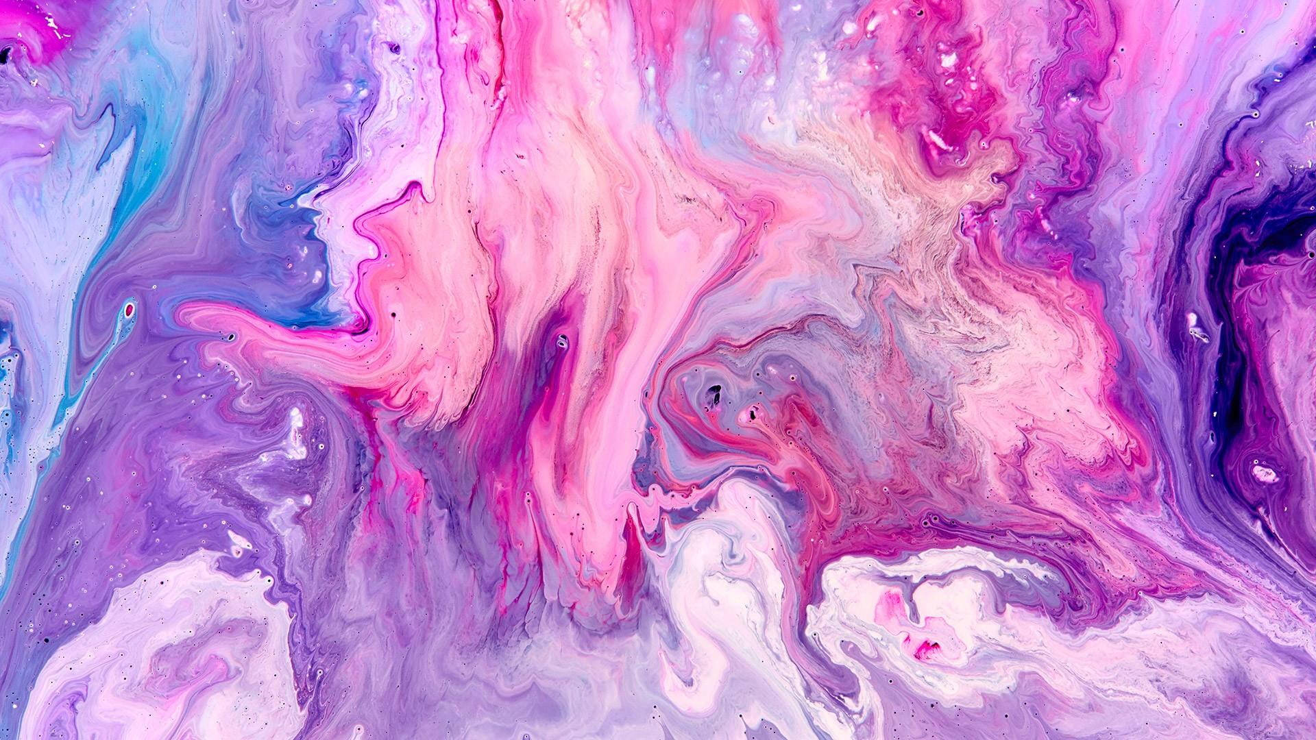 Lilla og Pink farvelade bølge maling Wallpaper