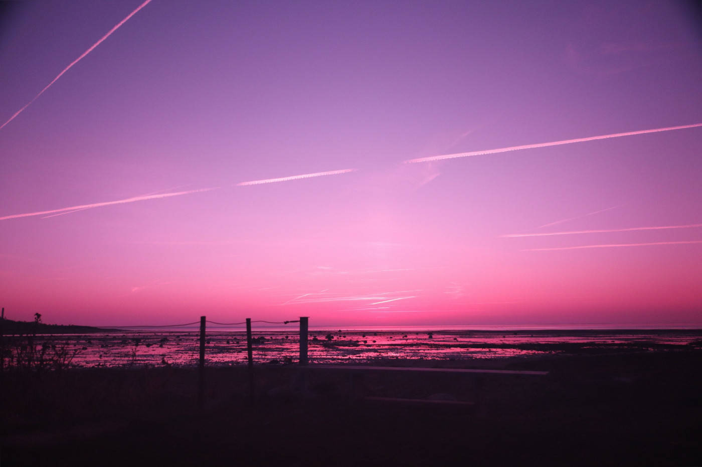 Purple And Pink Sunset Wallpaper