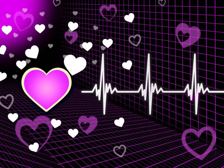 Purple And White Heartbeat Lines Wallpaper