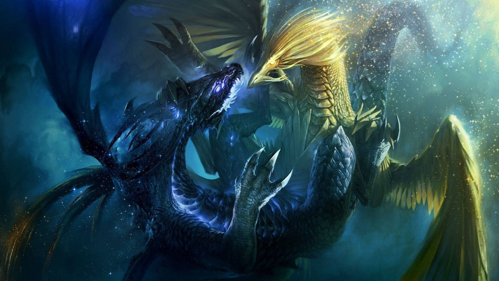 Majestic Fantasy Water Dragon Wallpaper