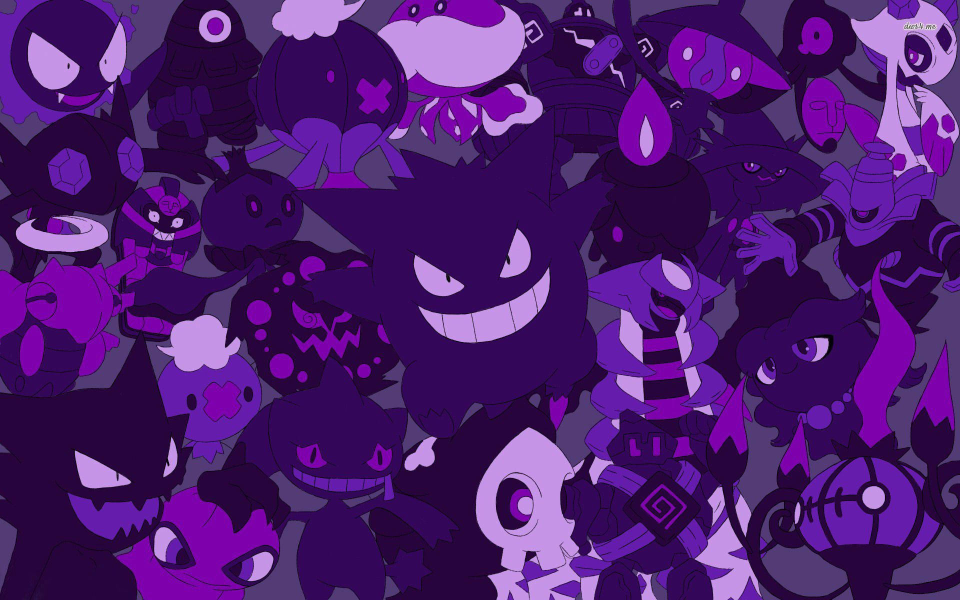 Purple Anime Aesthetic Pokémon Species Wallpaper