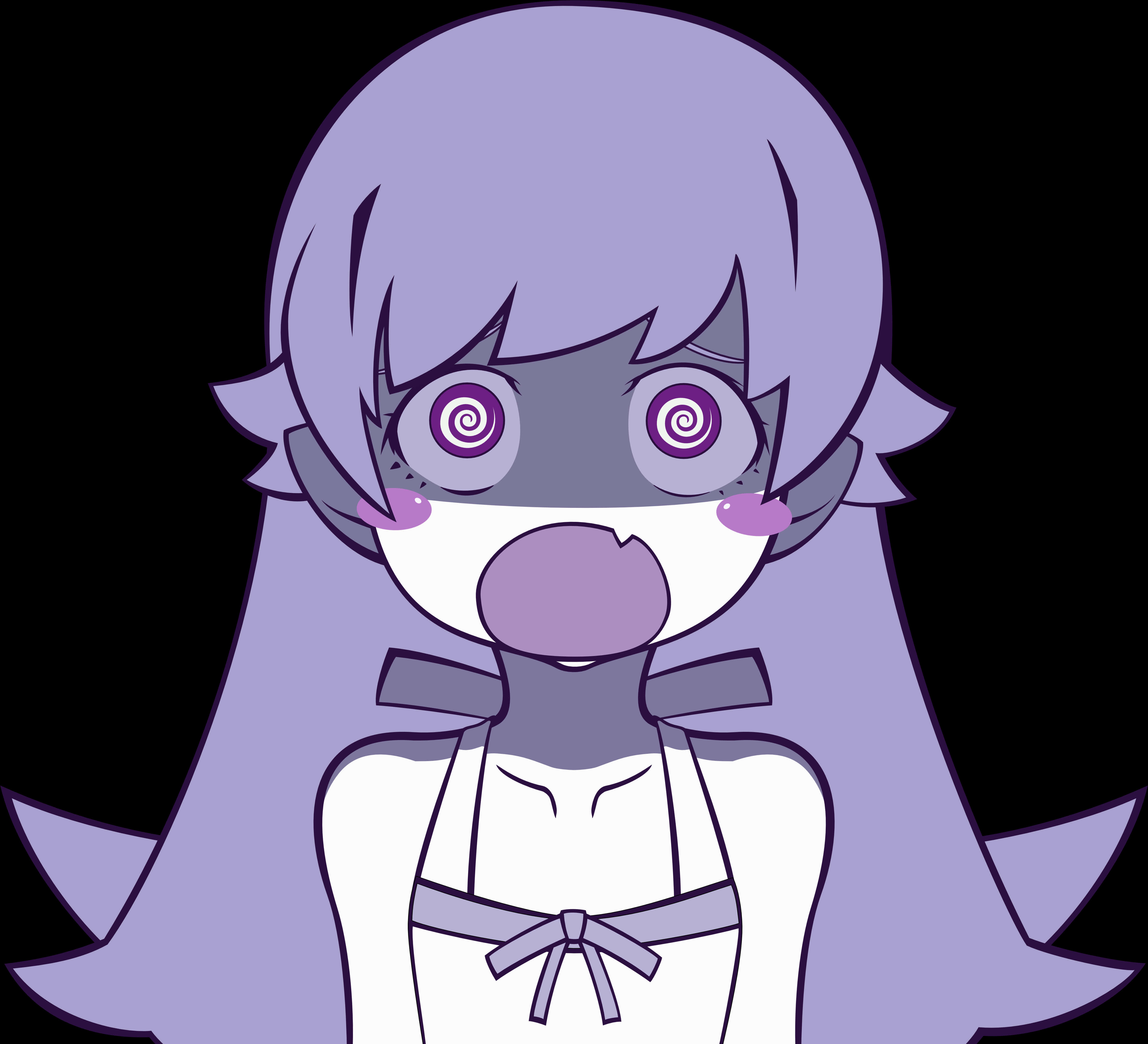 Purple Anime Character Gagged PNG