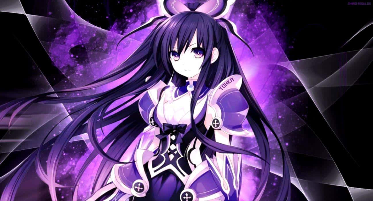 Purple_ Anime_ Girl_with_ Long_ Hair Wallpaper