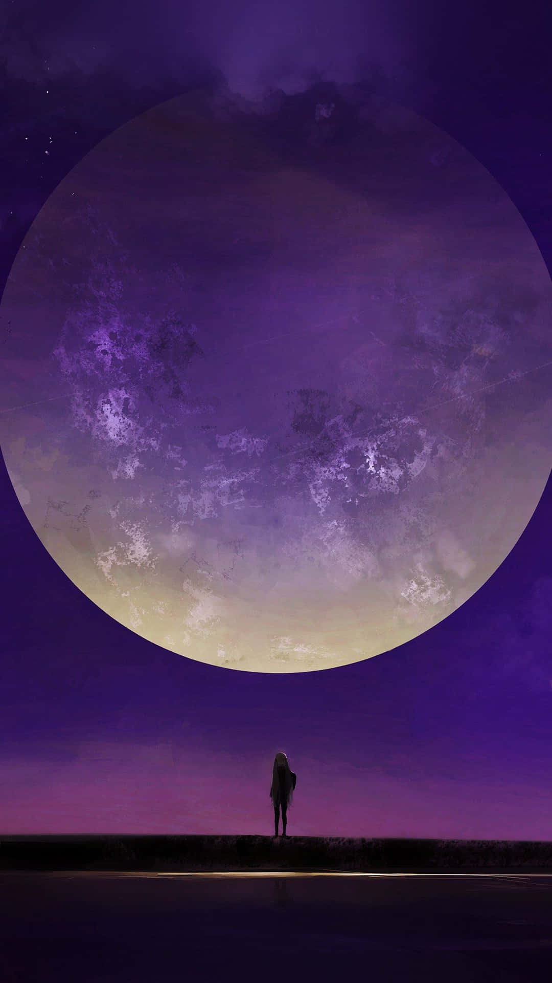 Purple Anime Moon Wallpaper