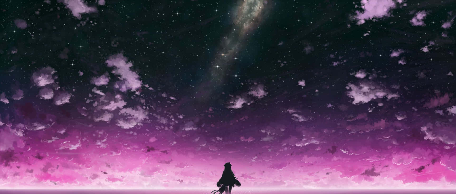 Feel the mysterious power of purple anime Wallpaper