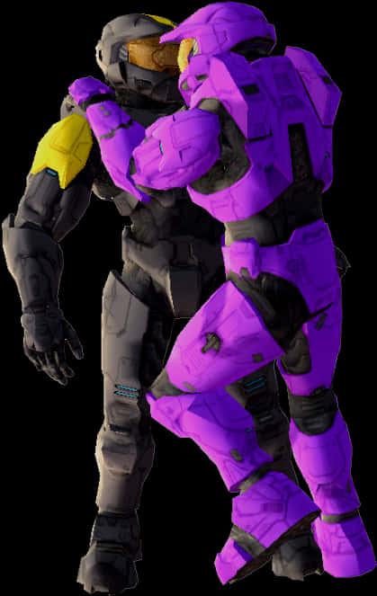 Purple_ Armored_ Spartan_ Character PNG