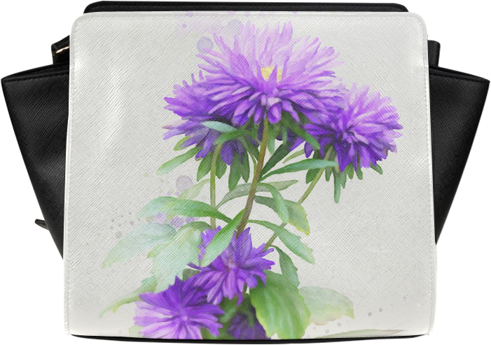 Purple Aster Floral Design Wallet PNG