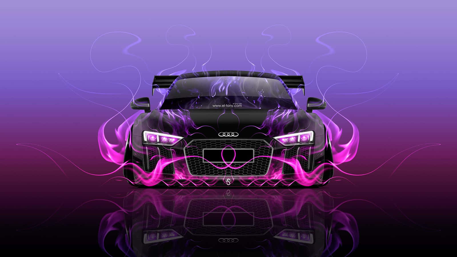 Purple Audi Sports Car Artistic Render Wallpaper