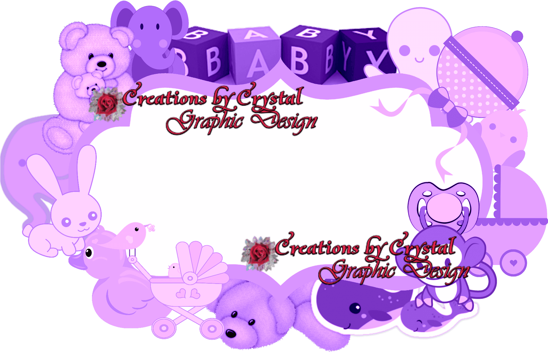 Purple Baby Themed Graphic Design PNG