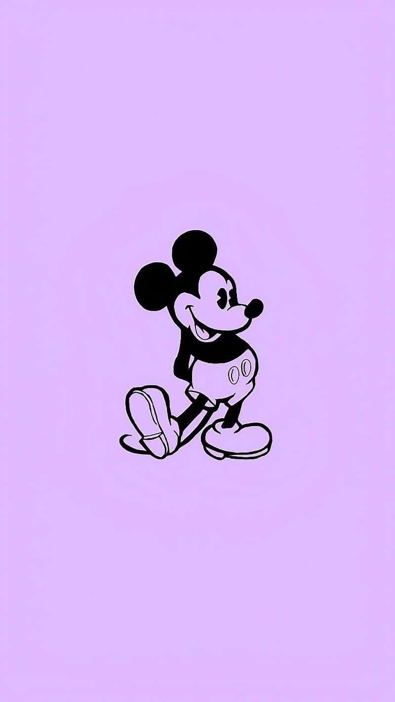 Purple Backdrop Mickey Mouse Wallpaper