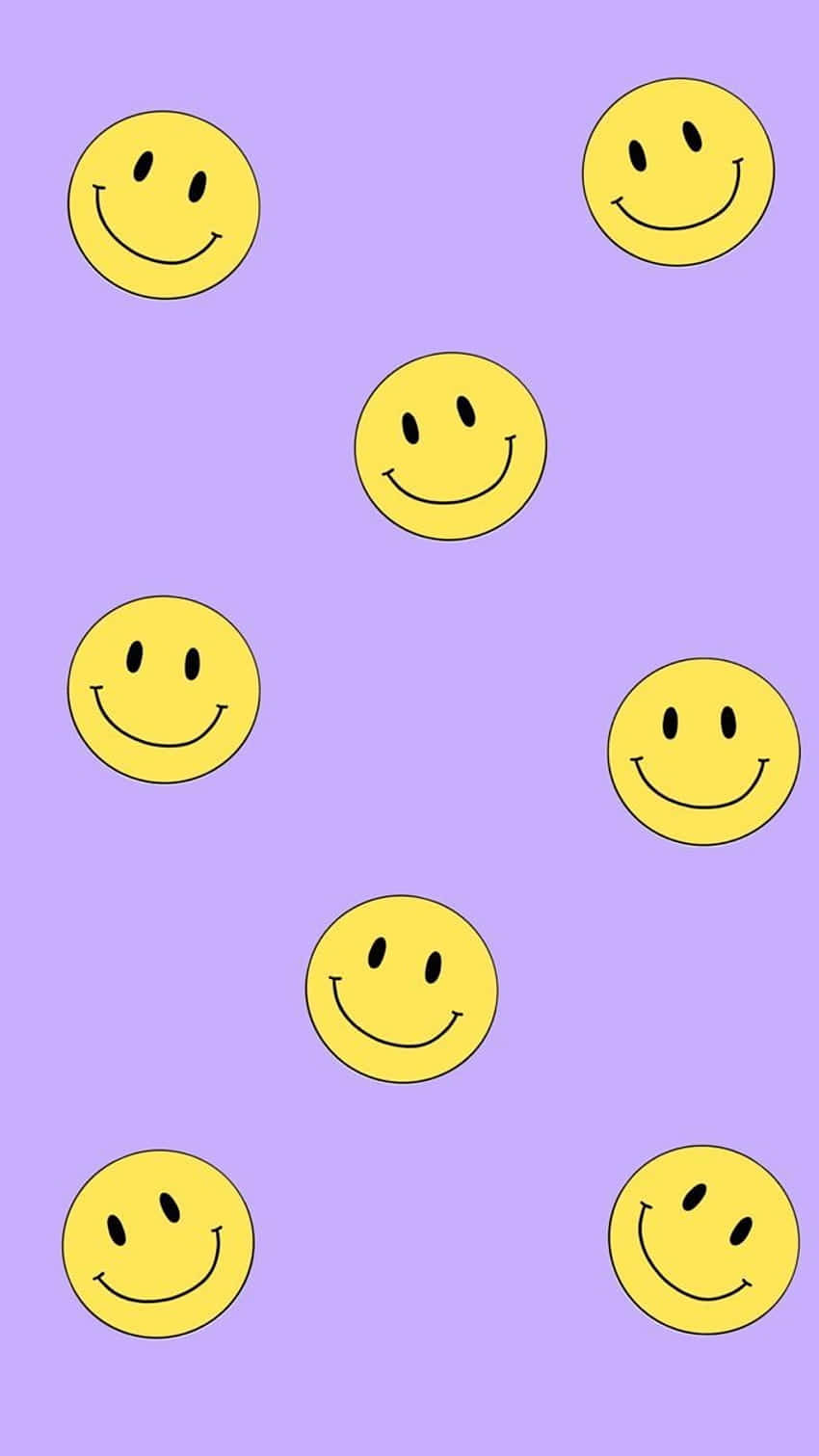 Purple Background Yellow Smiley Faces Wallpaper