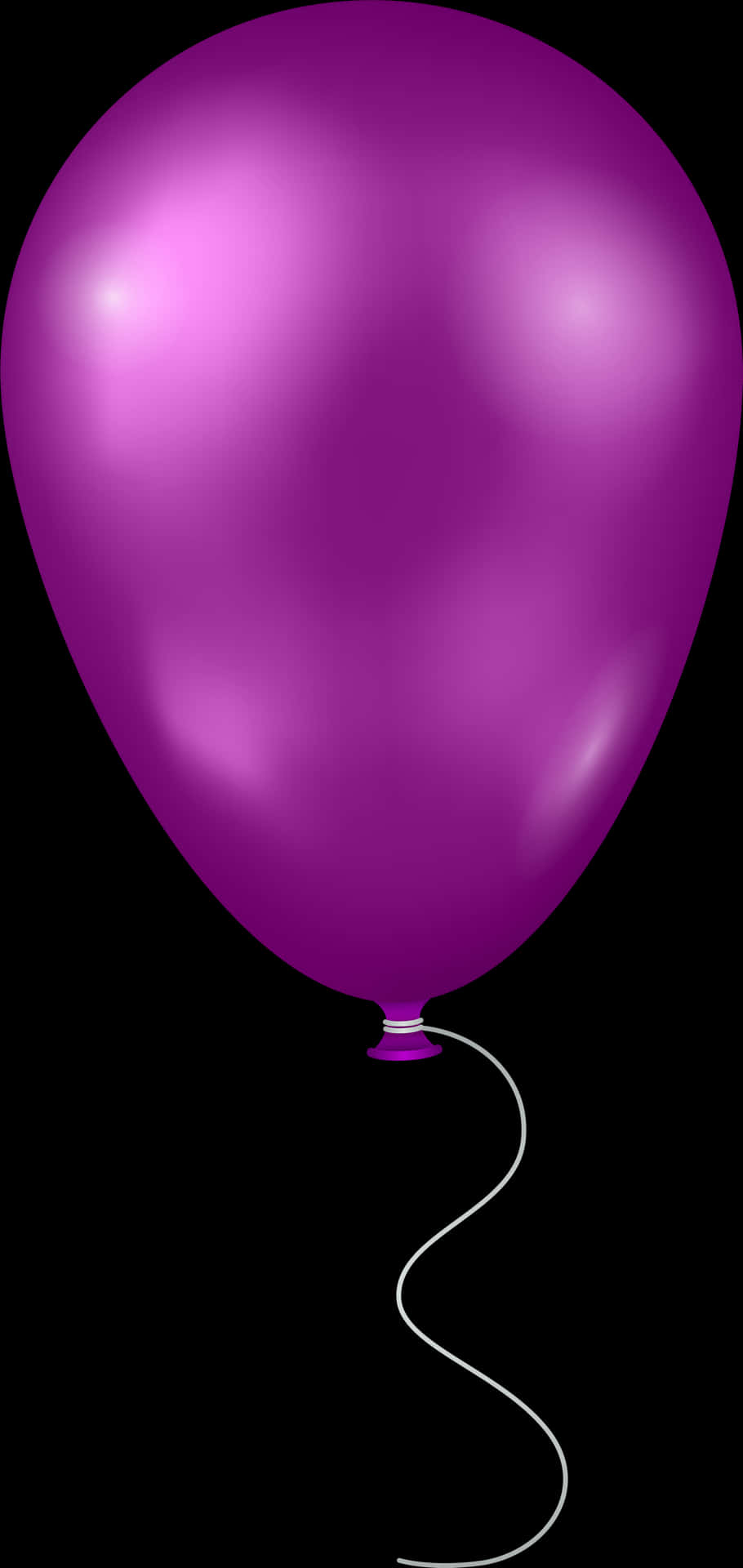 Purple Balloonwith Curly String PNG