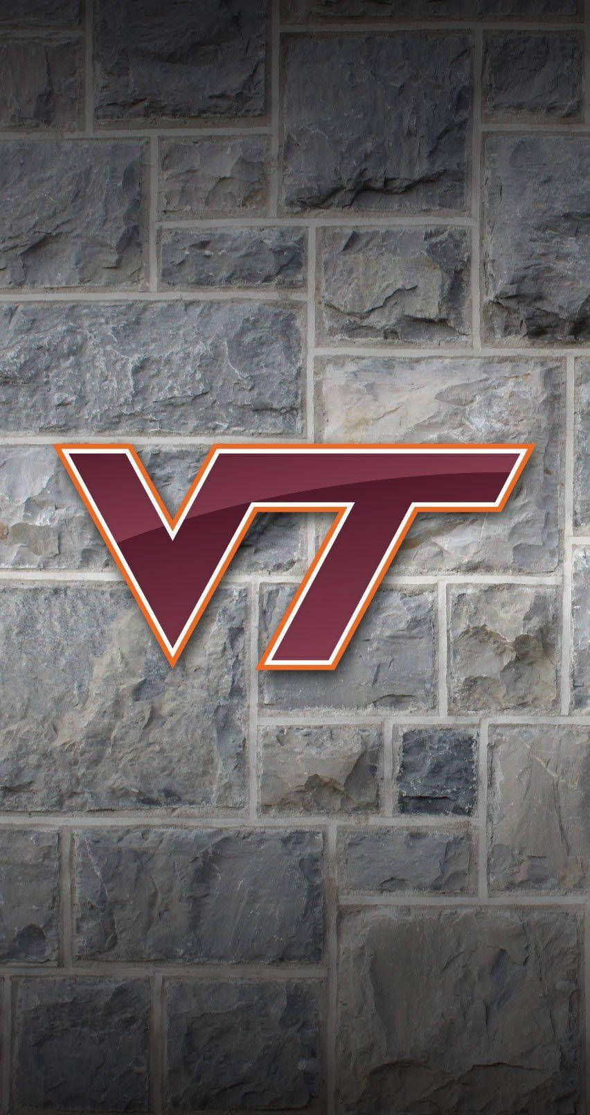 Purple Brick Wall Virginia Tech Logo Wallpaper
