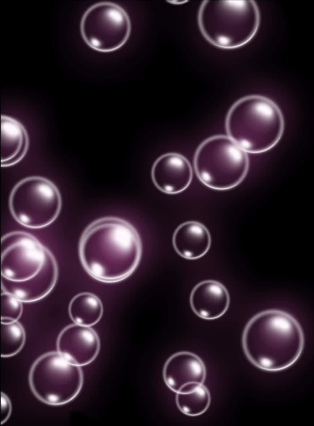 Purple Bubbles Dark Background PNG