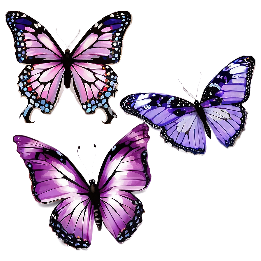 Purple Butterflies Png Osr49 PNG