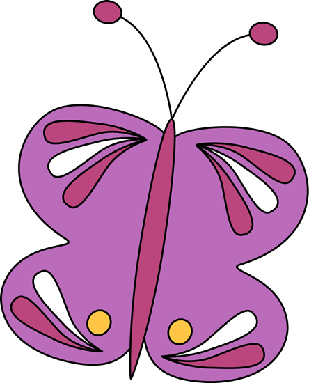 Purple Butterfly Cartoon Illustration PNG