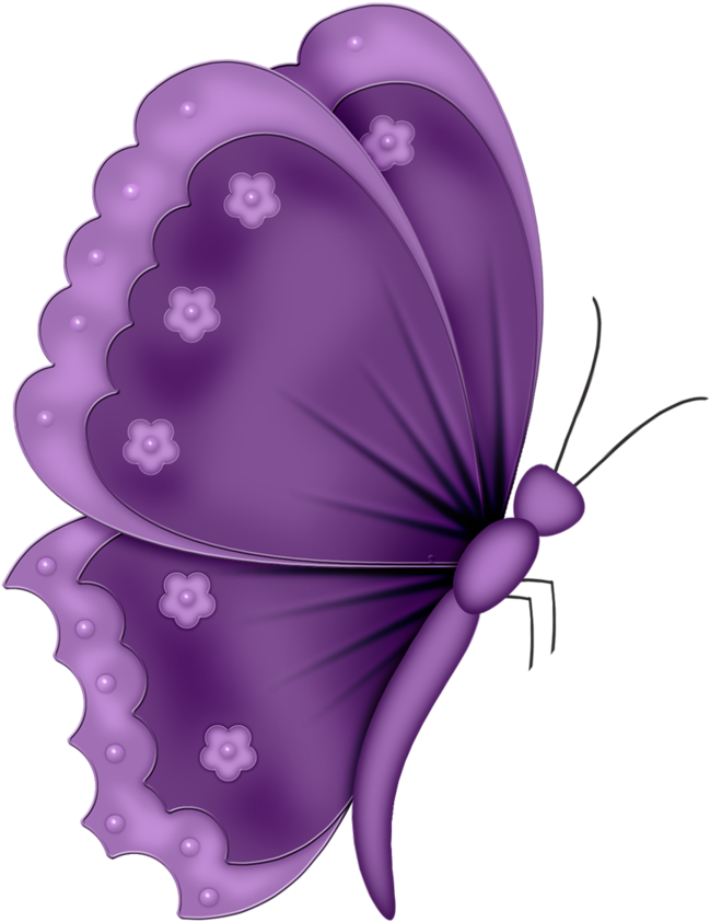 Purple Butterfly Illustration PNG