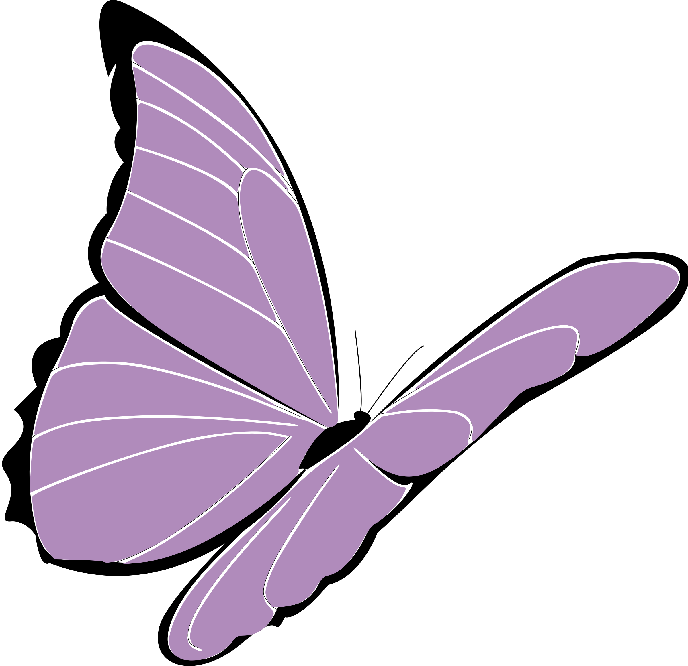 Purple Butterfly Illustration.png PNG