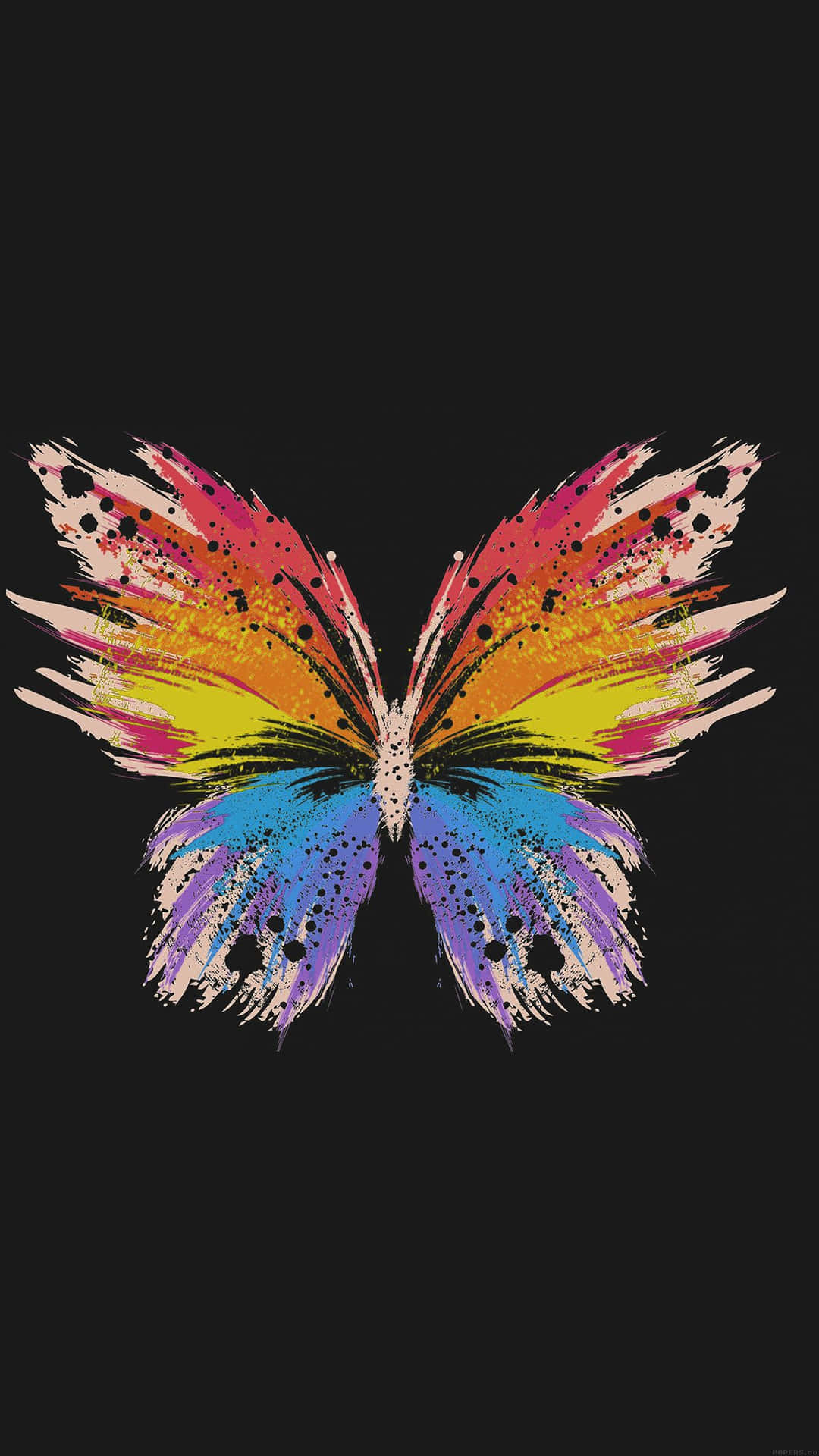 Hübscherlila Schmetterling Auf Einem Iphone-bildschirm Wallpaper