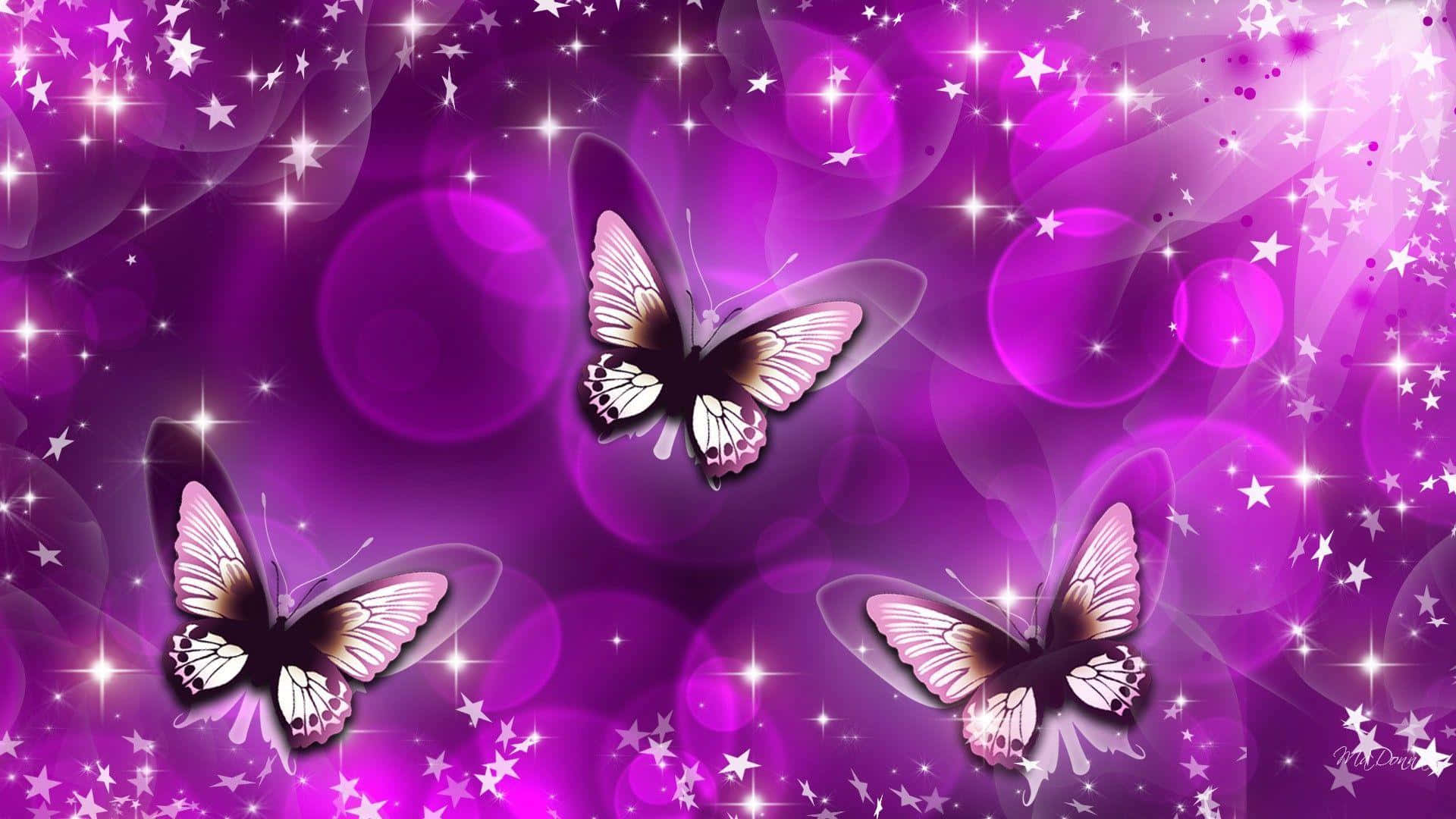 Einwunderschöner Lila Schmetterling Auf Einem Iphone In Full Hd Wallpaper