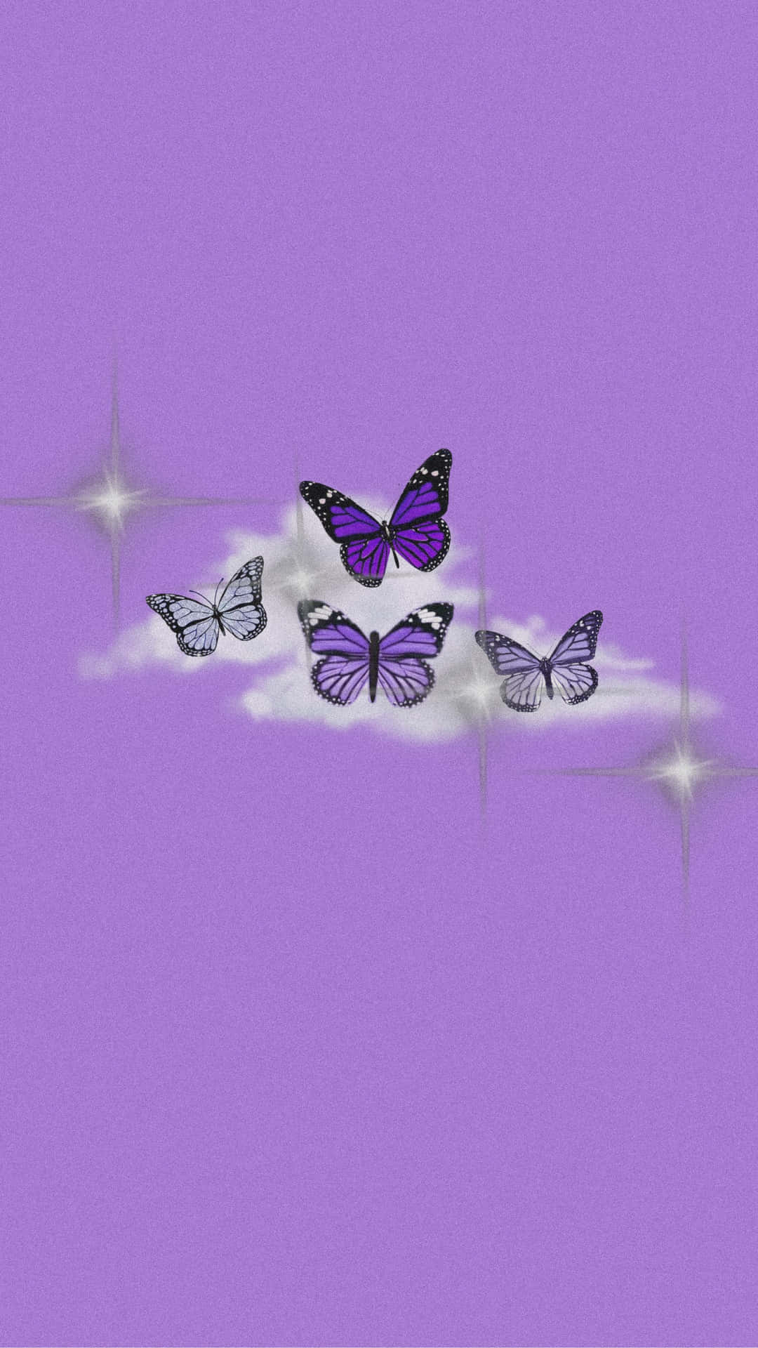 Verkörpernsie Die Schönheit Der Natur Mit Dem Lila Schmetterling Iphone Wallpaper