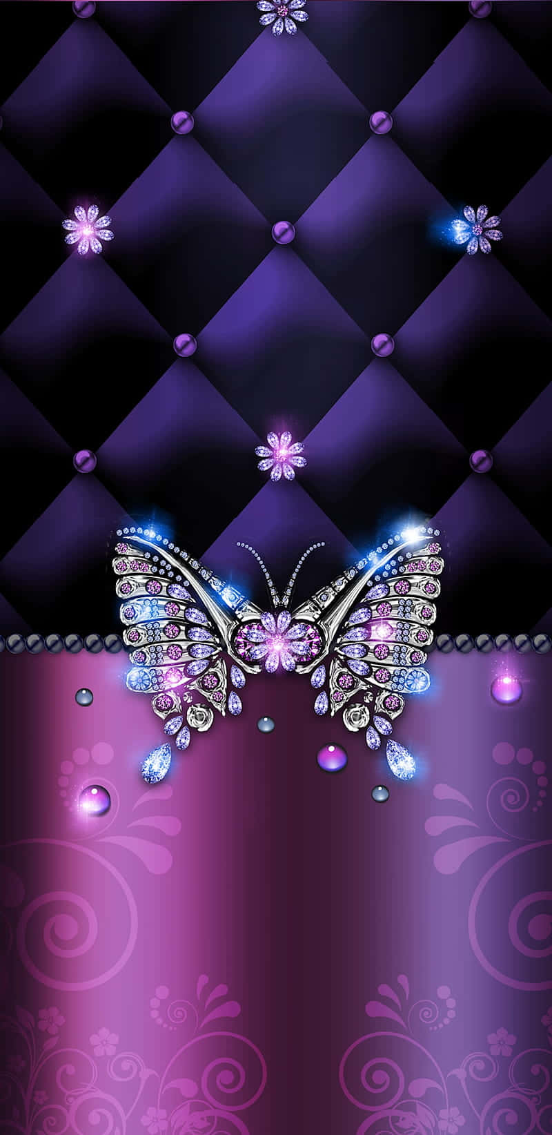 Genießensie Die Schönheit Eines Lila Schmetterlings, Während Sie Sich Mit Der Welt Verbinden. Wallpaper