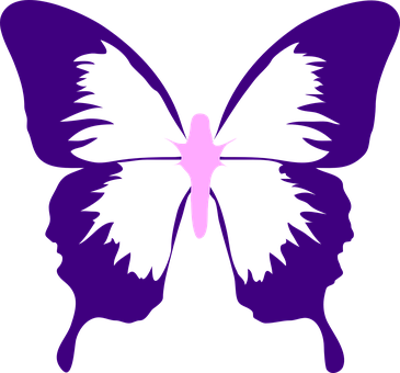 Purple Butterfly Silhouette Face Illusion PNG