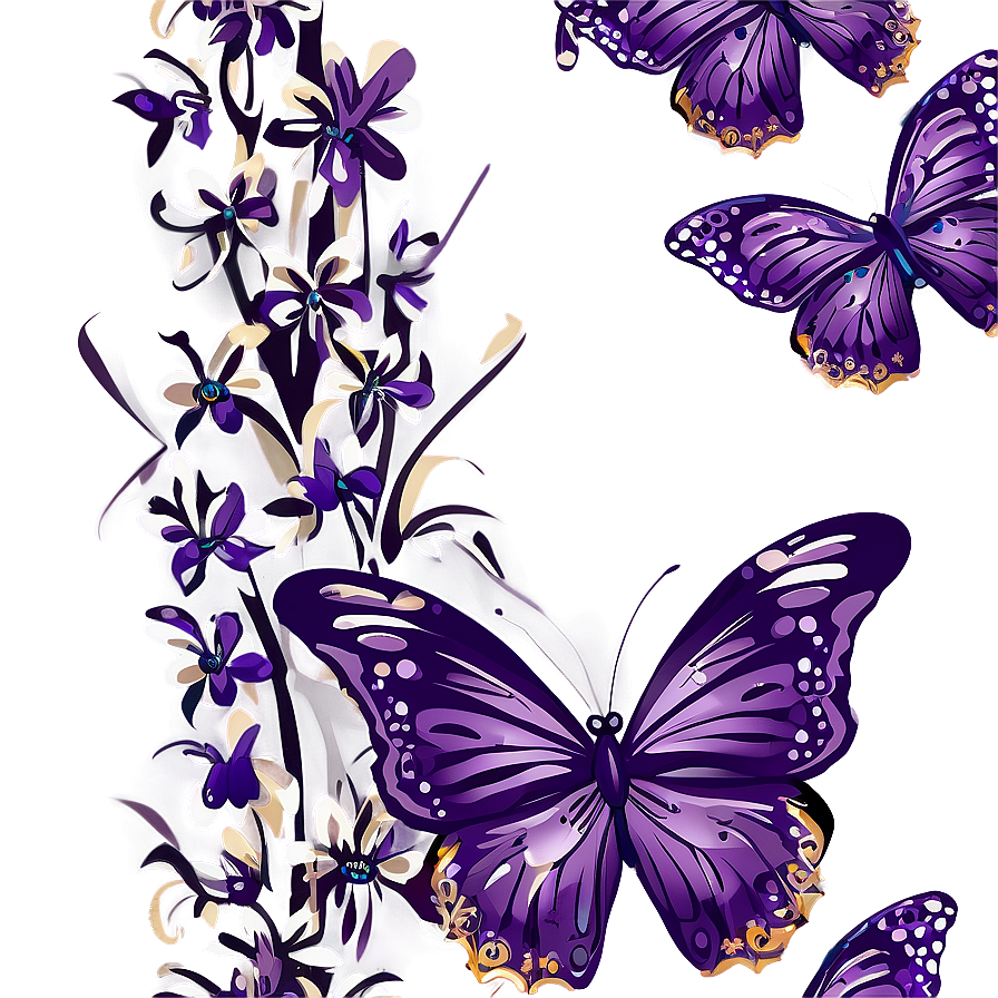 Purple Butterfly Vector Png 05232024 PNG