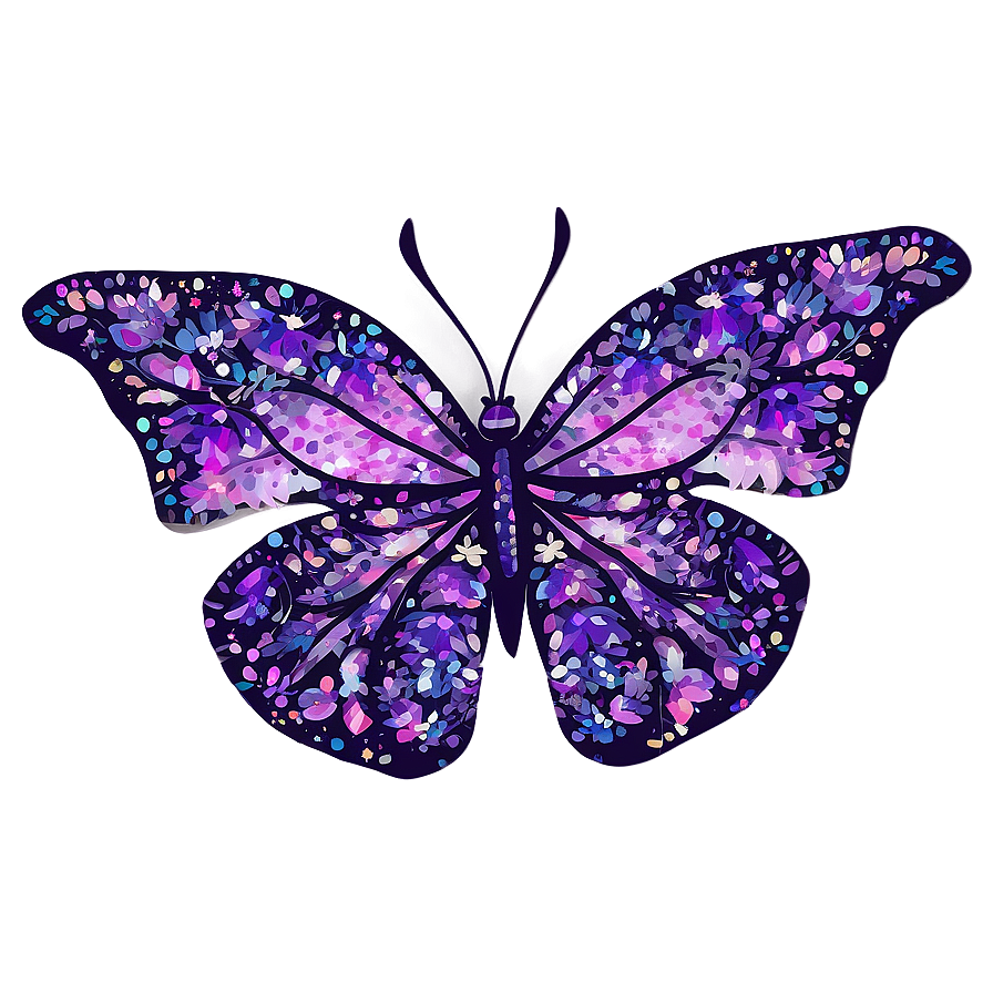 Download Purple Butterfly With Glitter Png 05232024