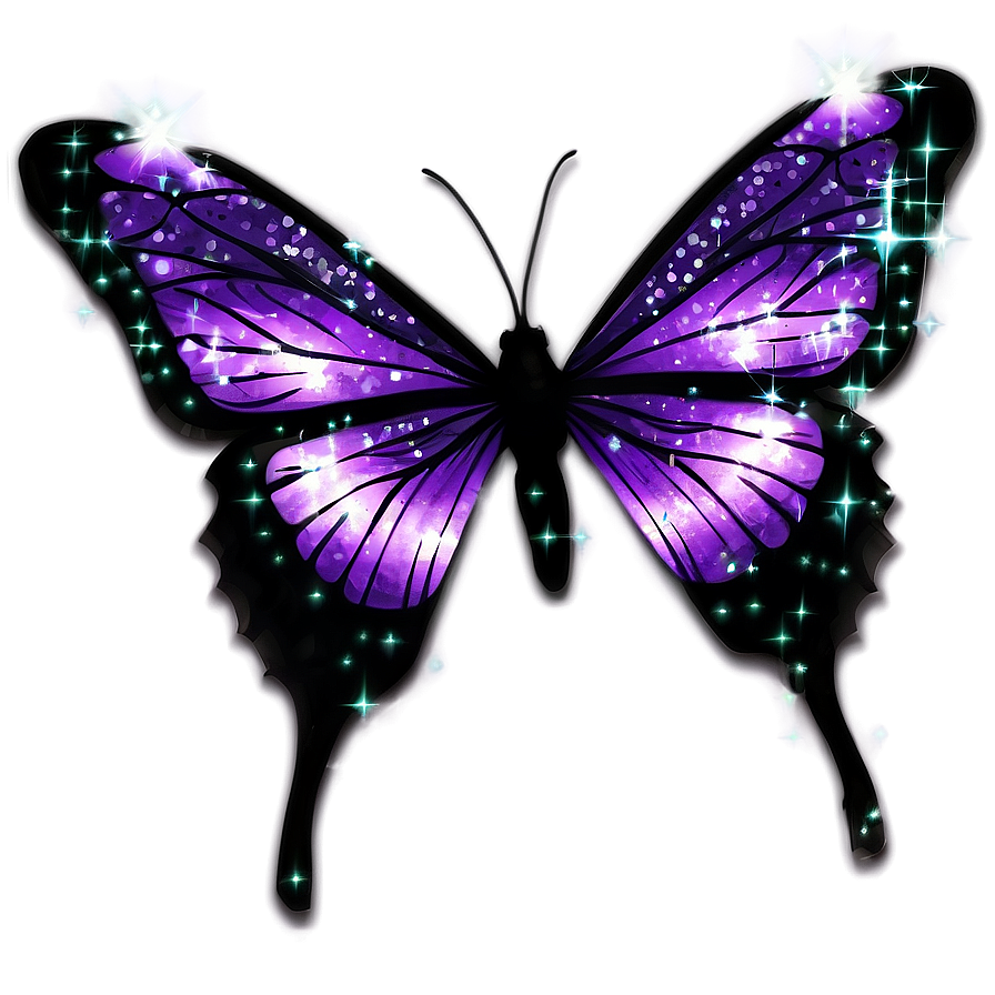 Download Purple Butterfly With Sparkles Png 05232024