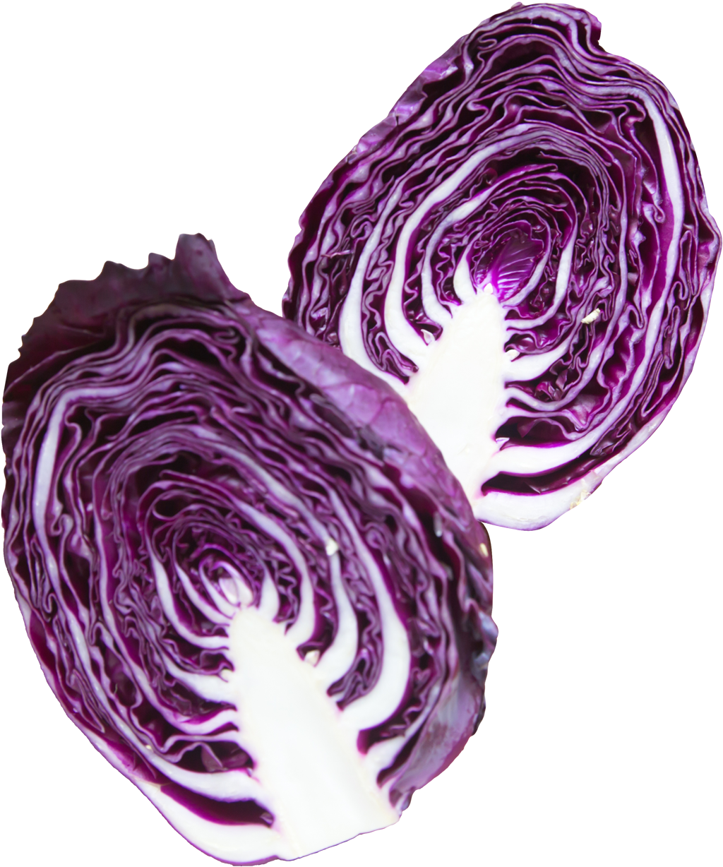 Purple Cabbage Halves PNG