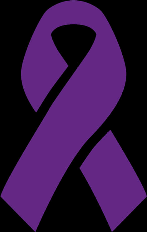 Purple Cancer Awareness Ribbon PNG
