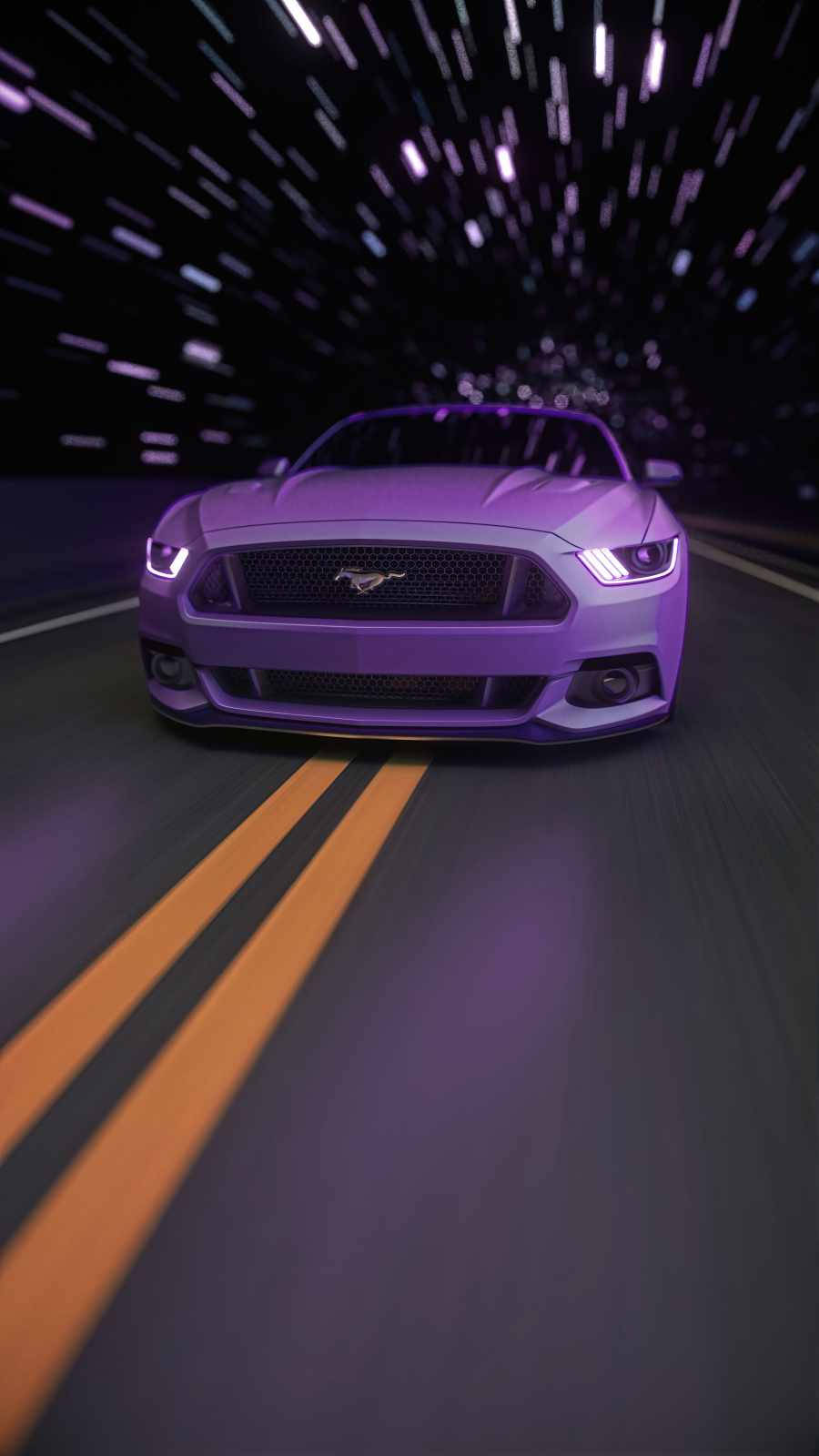 Purple Car In High-Speed iPhone Wallpaper