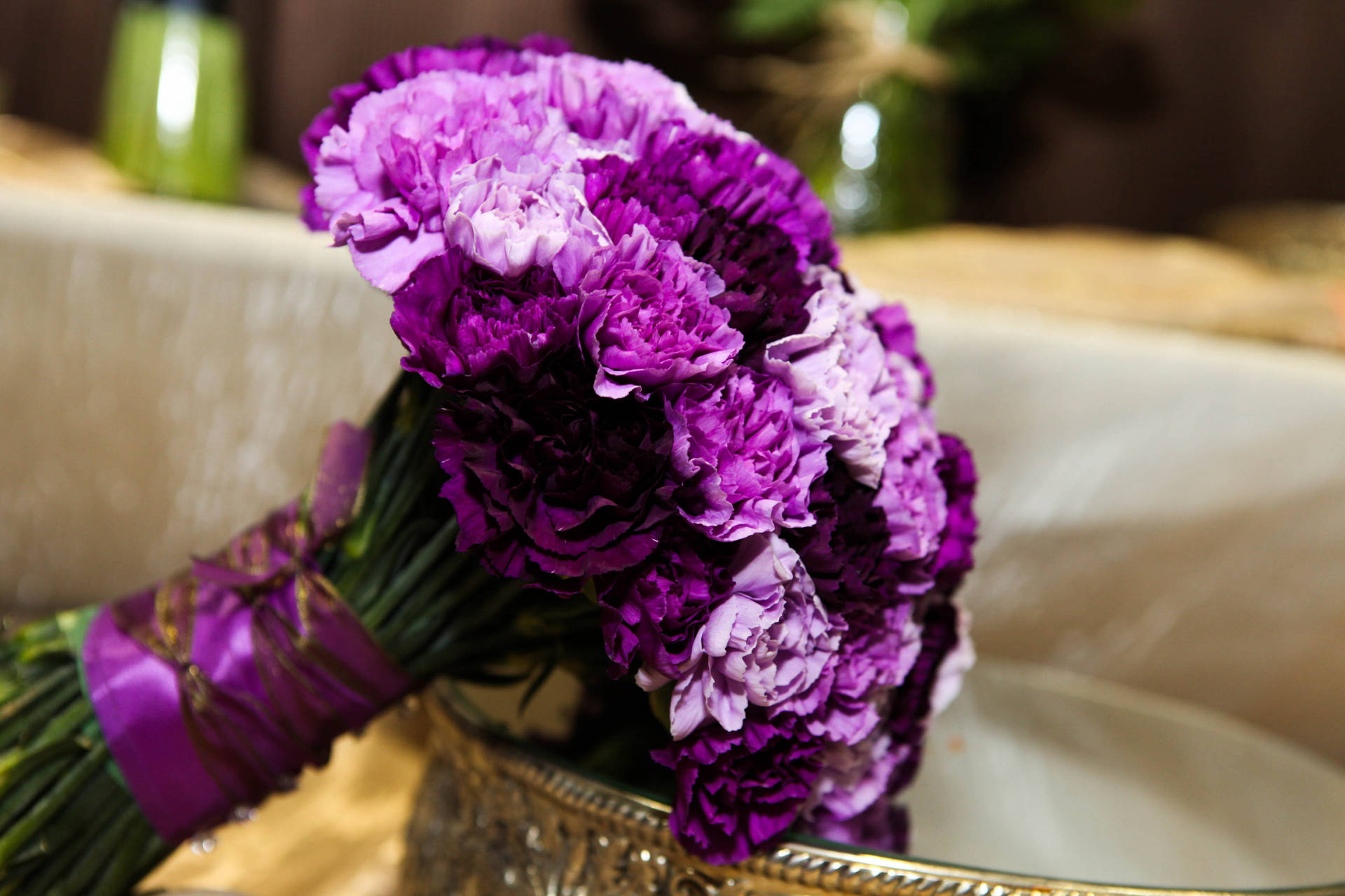 Purple Carnation Bouquet Wallpaper