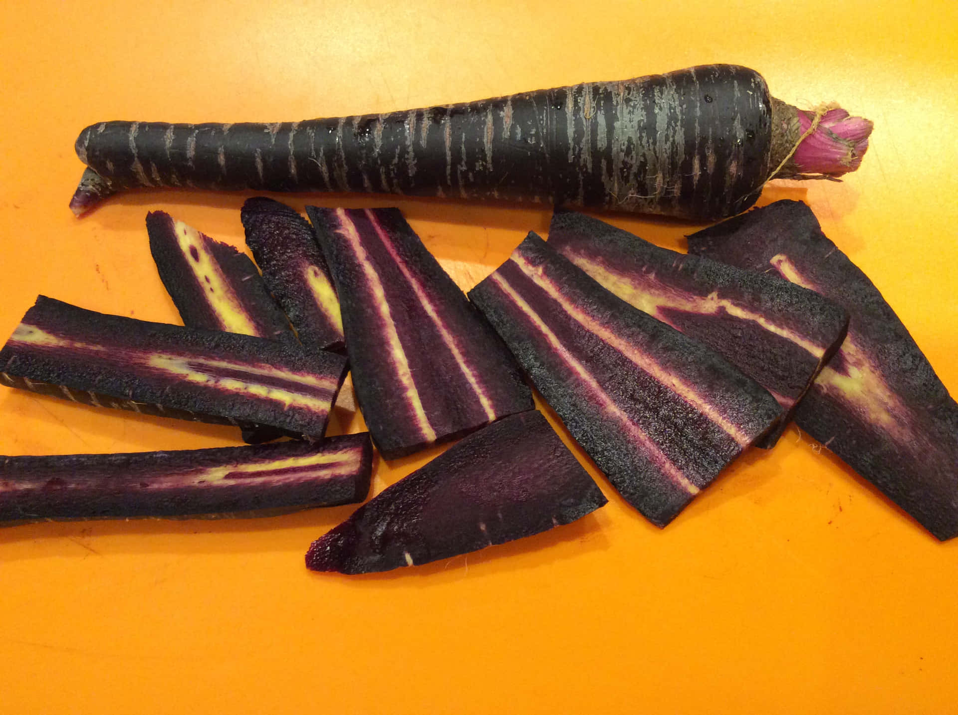 Freshly Picked Purple Carrots Picked From the Garden Wallpaper