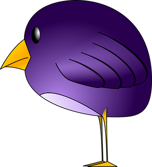 Purple Cartoon Bird Graphic PNG