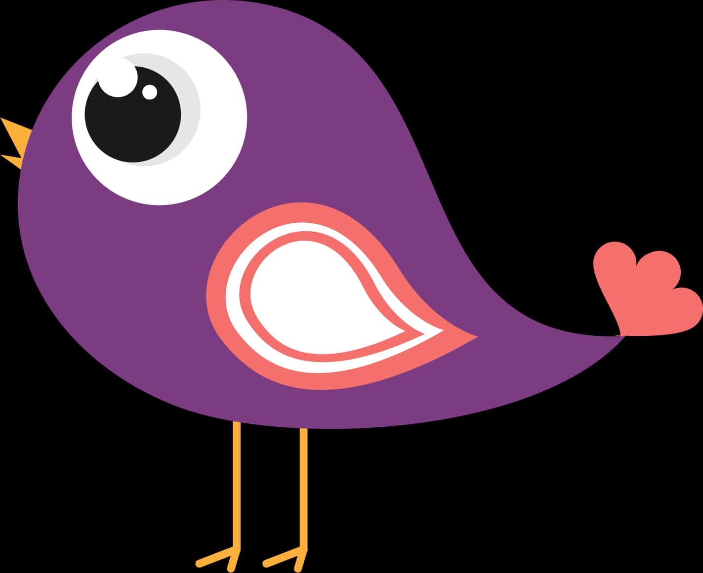 Purple Cartoon Bird Illustration PNG
