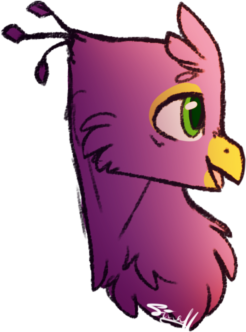 Purple Cartoon Bird Sketch PNG