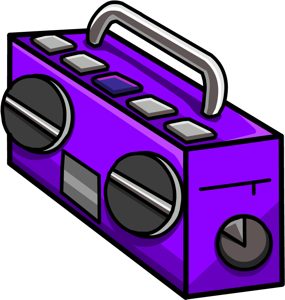 Purple Cartoon Boombox PNG