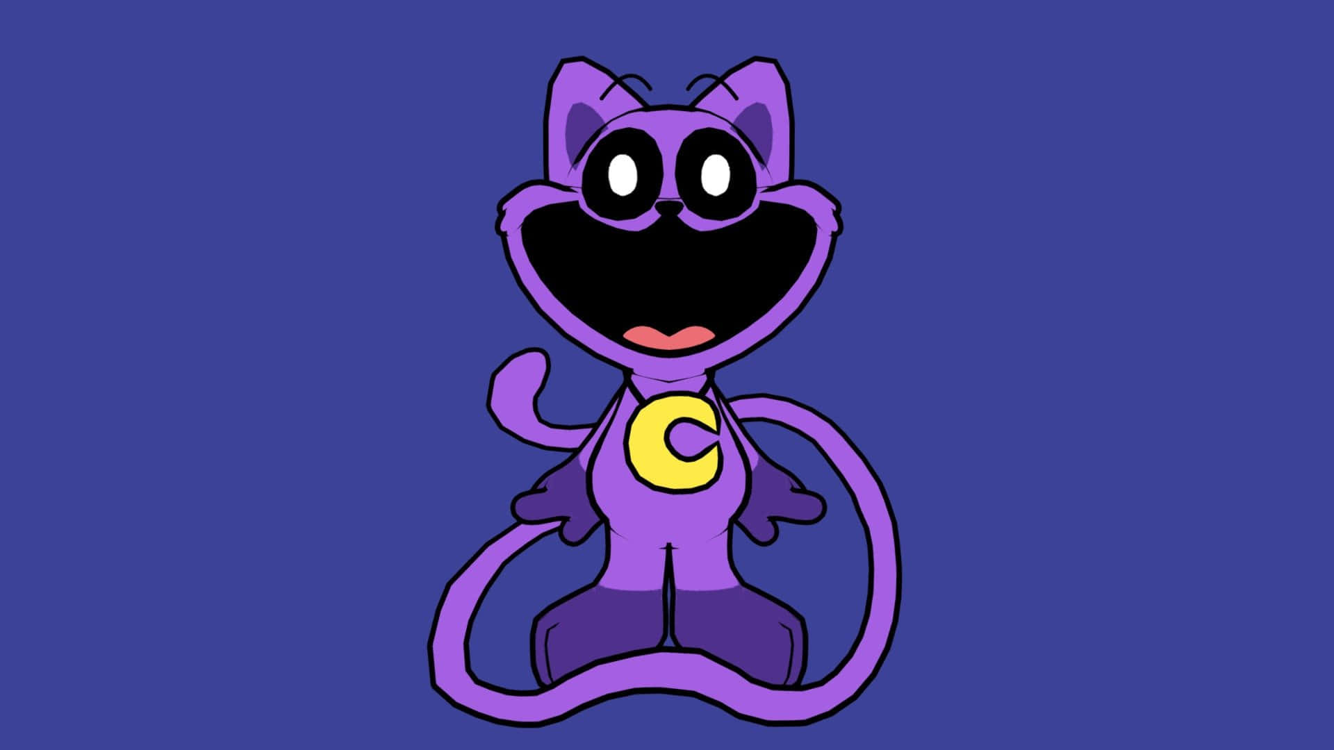 Purple Cartoon Cat Character Wallpaper