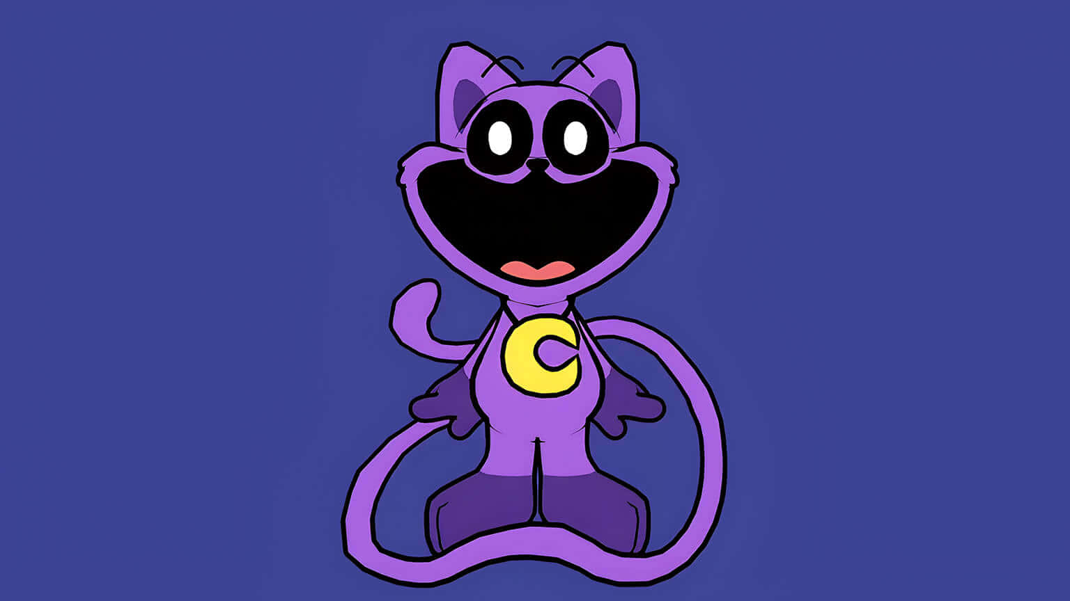 Purple Cartoon Cat Hero Wallpaper