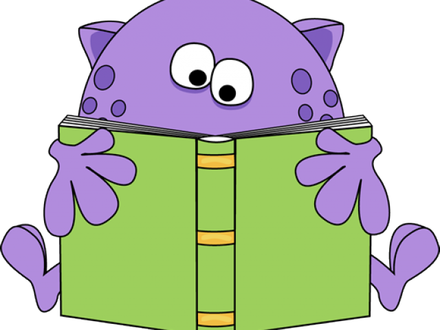 Purple Cartoon Cat Reading Book PNG